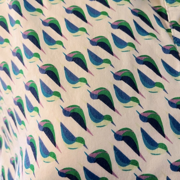 Liz Claiborne women’s cotton top hummingbird pattern long sleeve top bird design - Picture 4 of 10